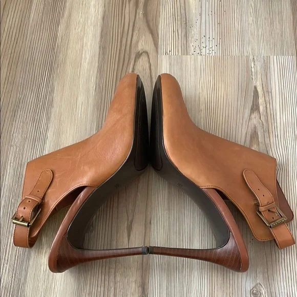 Lauren Ralph Lauren Tan Rayna Heeled Mule Ankle Boot 8.5 - Picture 3 of 8